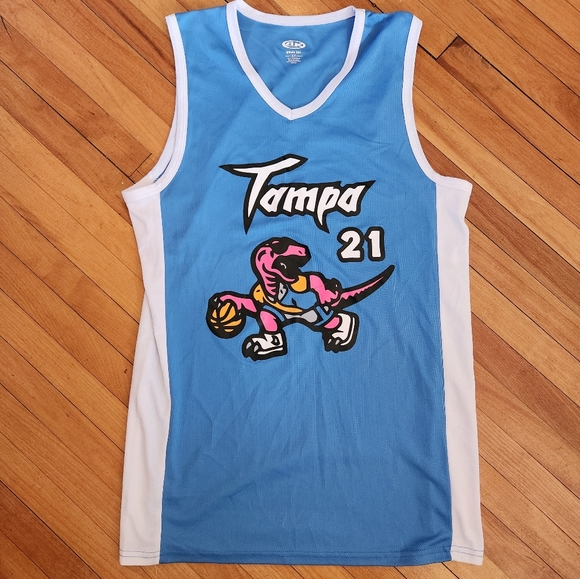 Athletic Knit Tops - Raptors Tampa Bay Basketball Jersey Size Small